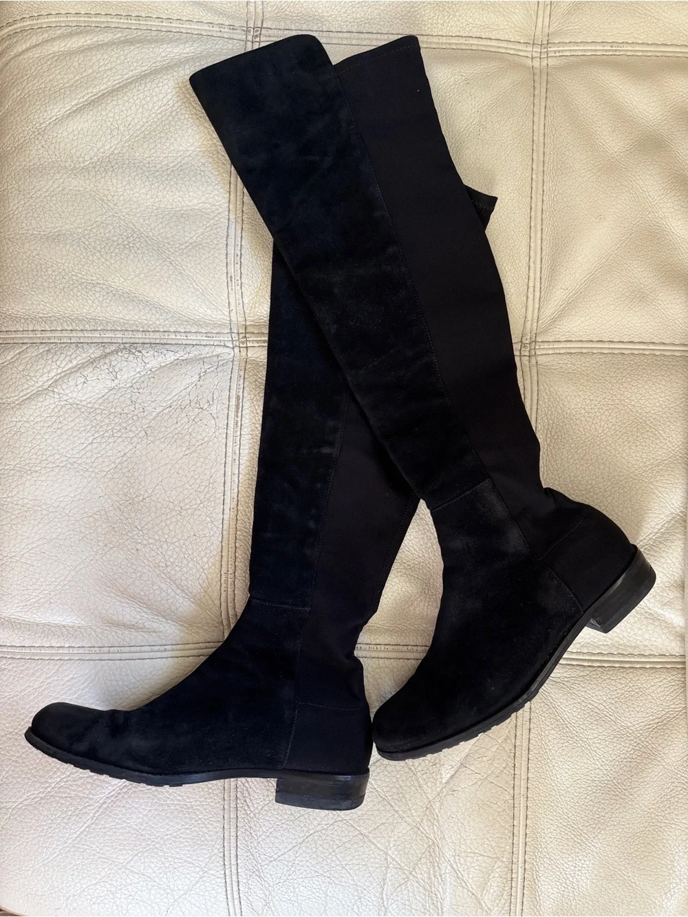 Stuart Weitzman Black Over-the-Knee Suede Boots